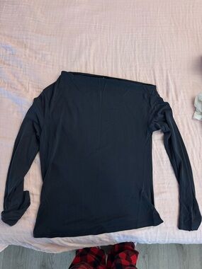 Mango Charcoal Gray Off Shoulder Top